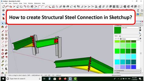 how to draw a steel box beam in sketchup|sketch up beams.